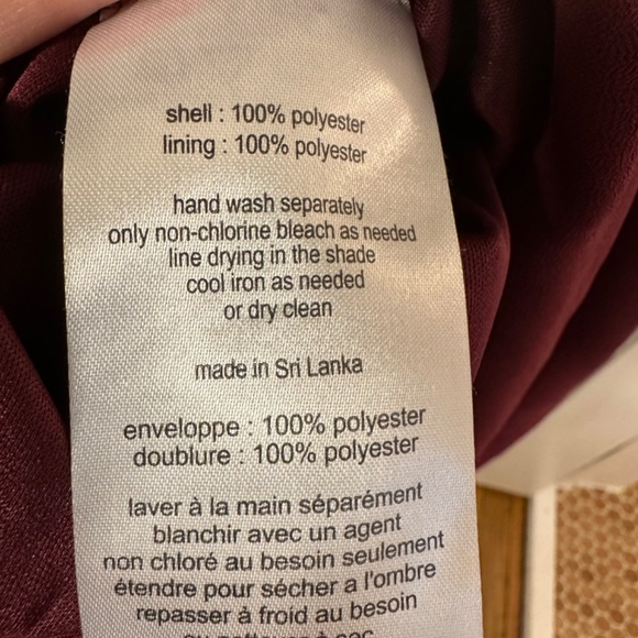 David’s Bridal chiffon junior bridesmaid dress, wine - Picture 6 of 7